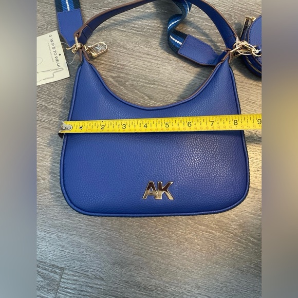 NWT Ann Klein Shoulder Bag Convertible Shoulder Bag with Web Strap in Saddle - Picture 5 of 6